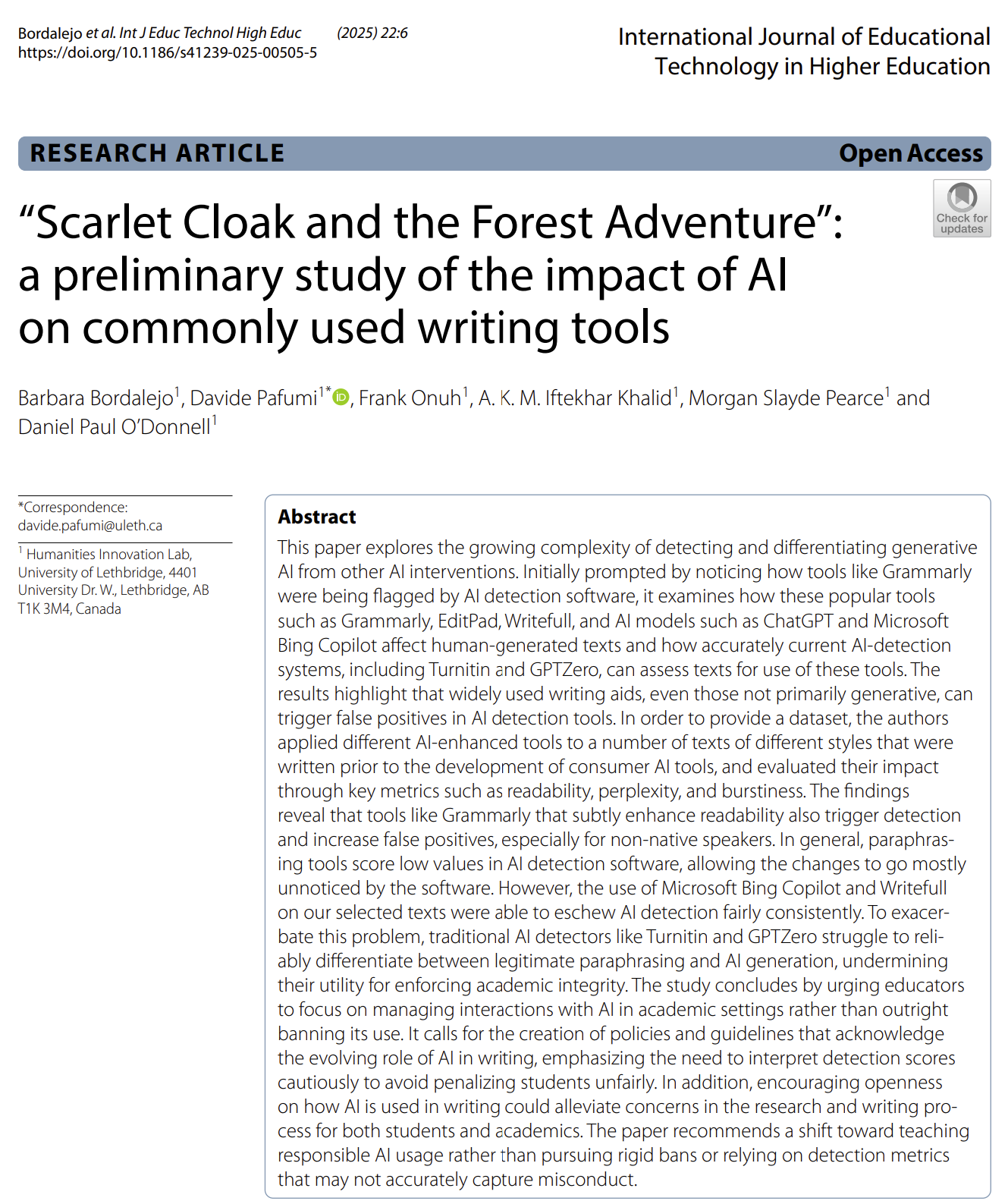 Bordalejo et al. (2025) is out