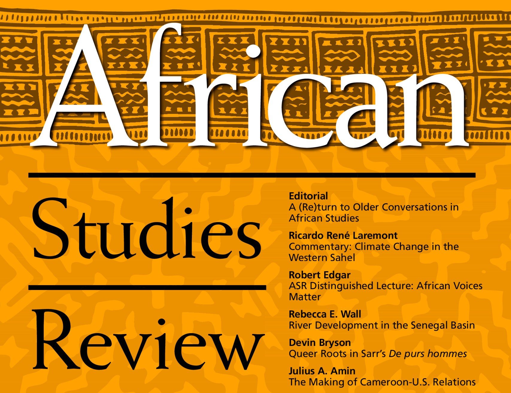 Frank's Abstract Accepted for Publication in African Studies Review by Cambridge University Press